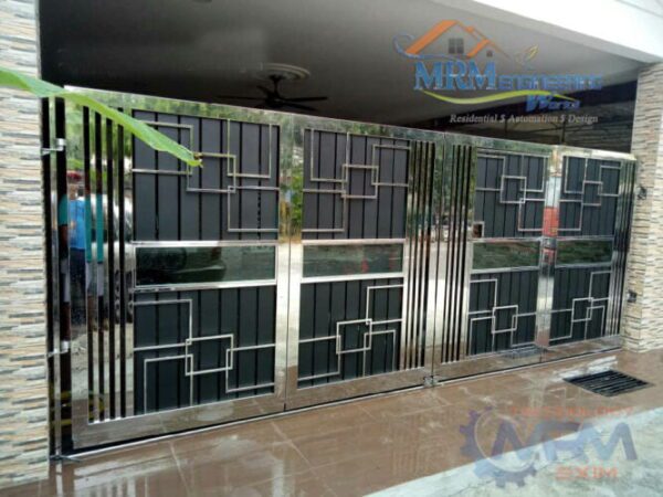 304 Stainless Steel with HPL Sheet Track Bi-Folding Gates