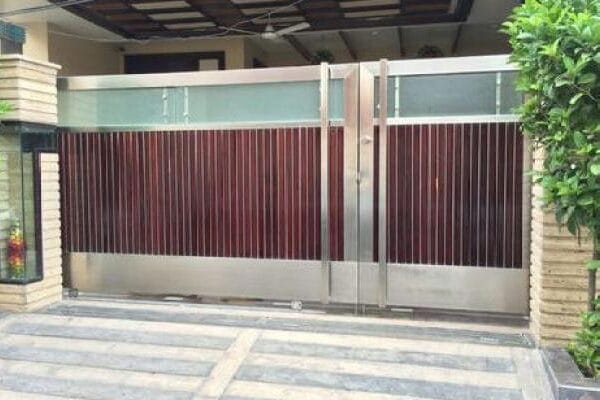 Glass with SS Sliding Gate