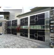 SS 304 Track Bi-Folding Swing Gate