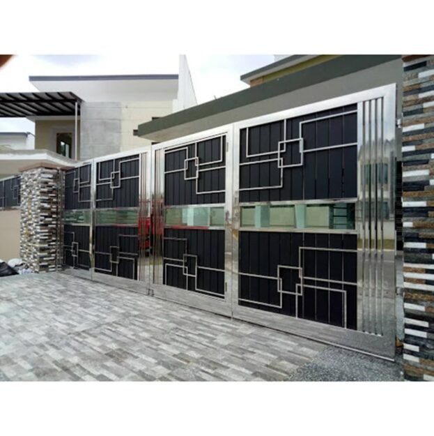 SS 304 Track Bi-Folding Swing Gate