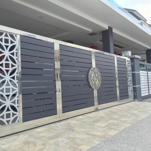 SS 304 Track Bi-Folding Swing Gate