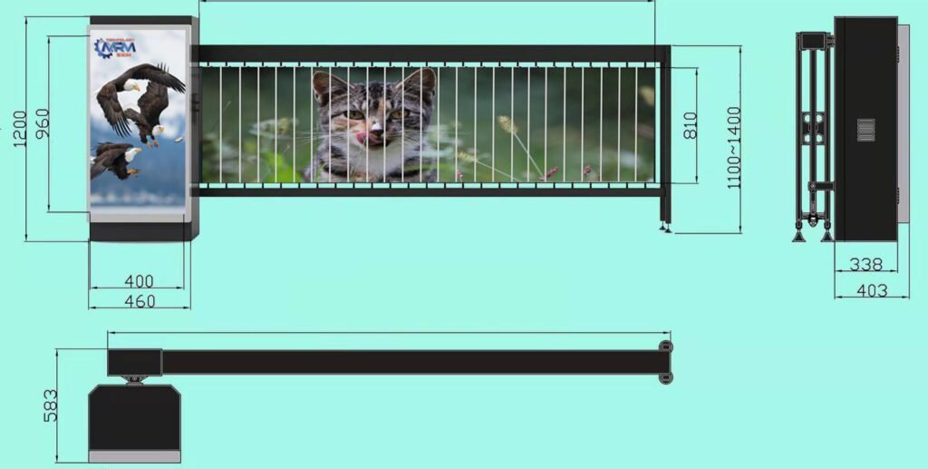 Car Parking Advertising Boom Barrier with Lighting