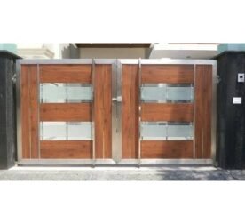 Stainless Steel Swing Gate with Glass