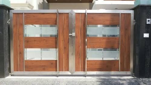 Stainless Steel Swing Gate with Glass