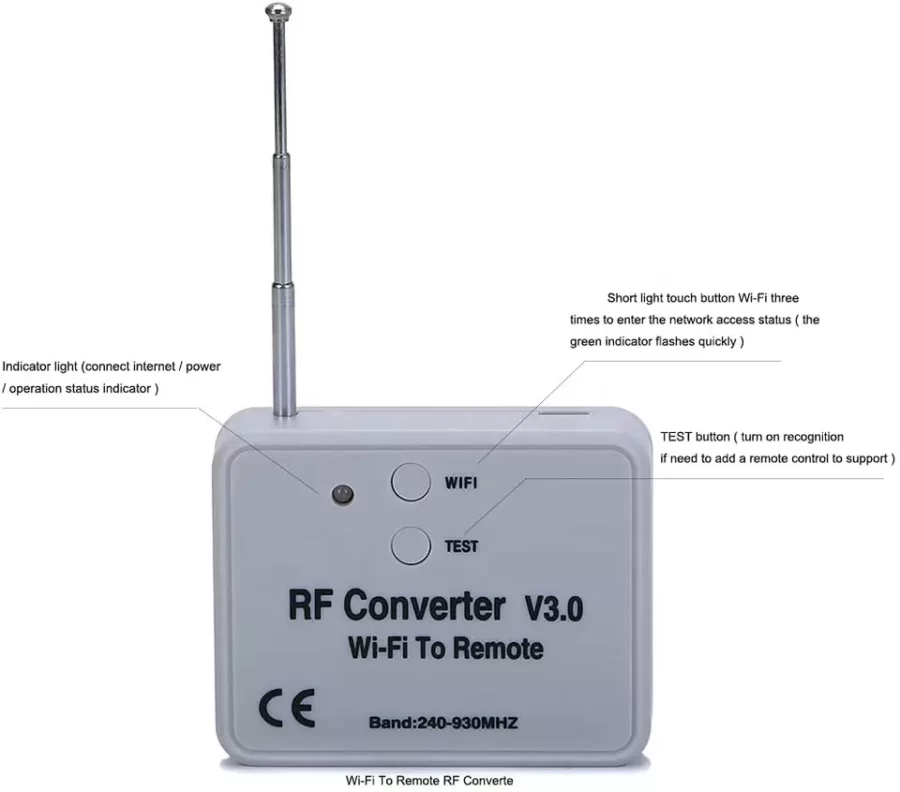 Wireless WIFI to remote RF converter