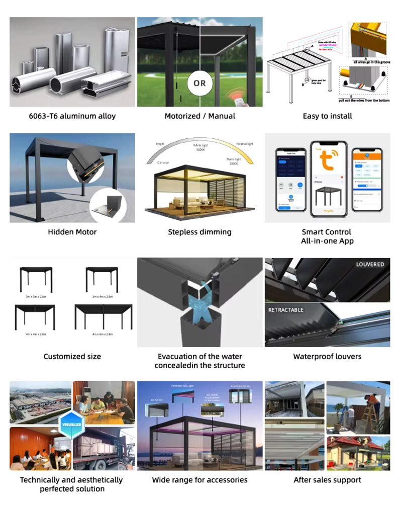 Aluminium Pergola with Retractable Roof