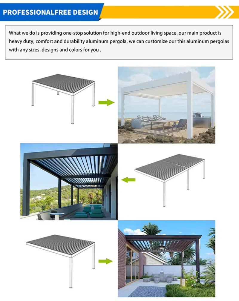 Aluminium Pergola with Retractable Roof