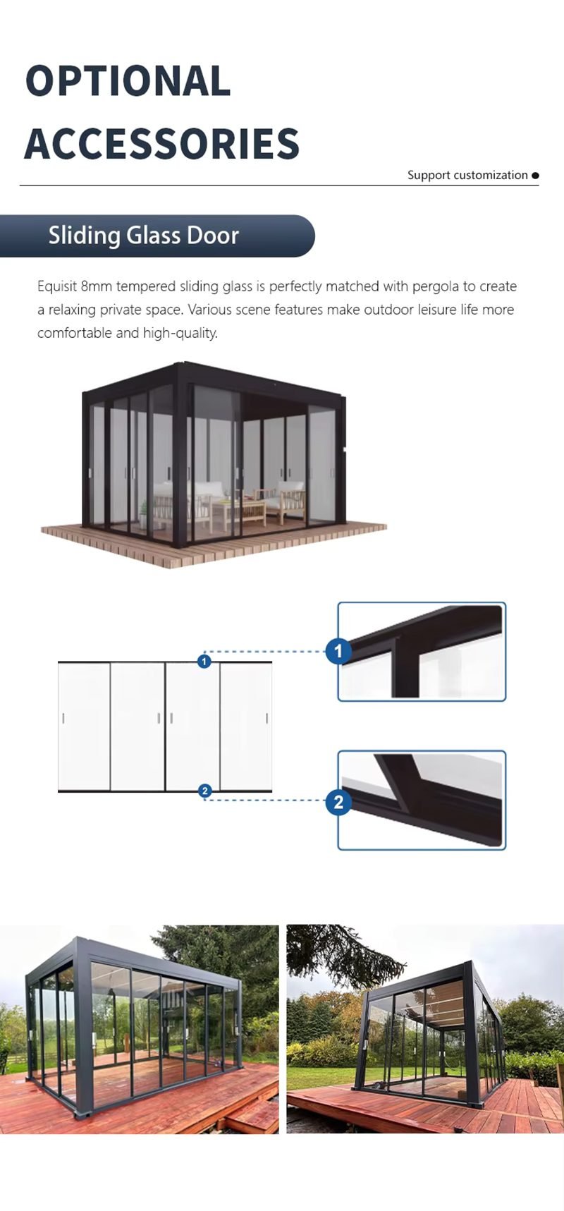 Modern Outdoor Louvered Roof Aluminium Pergola