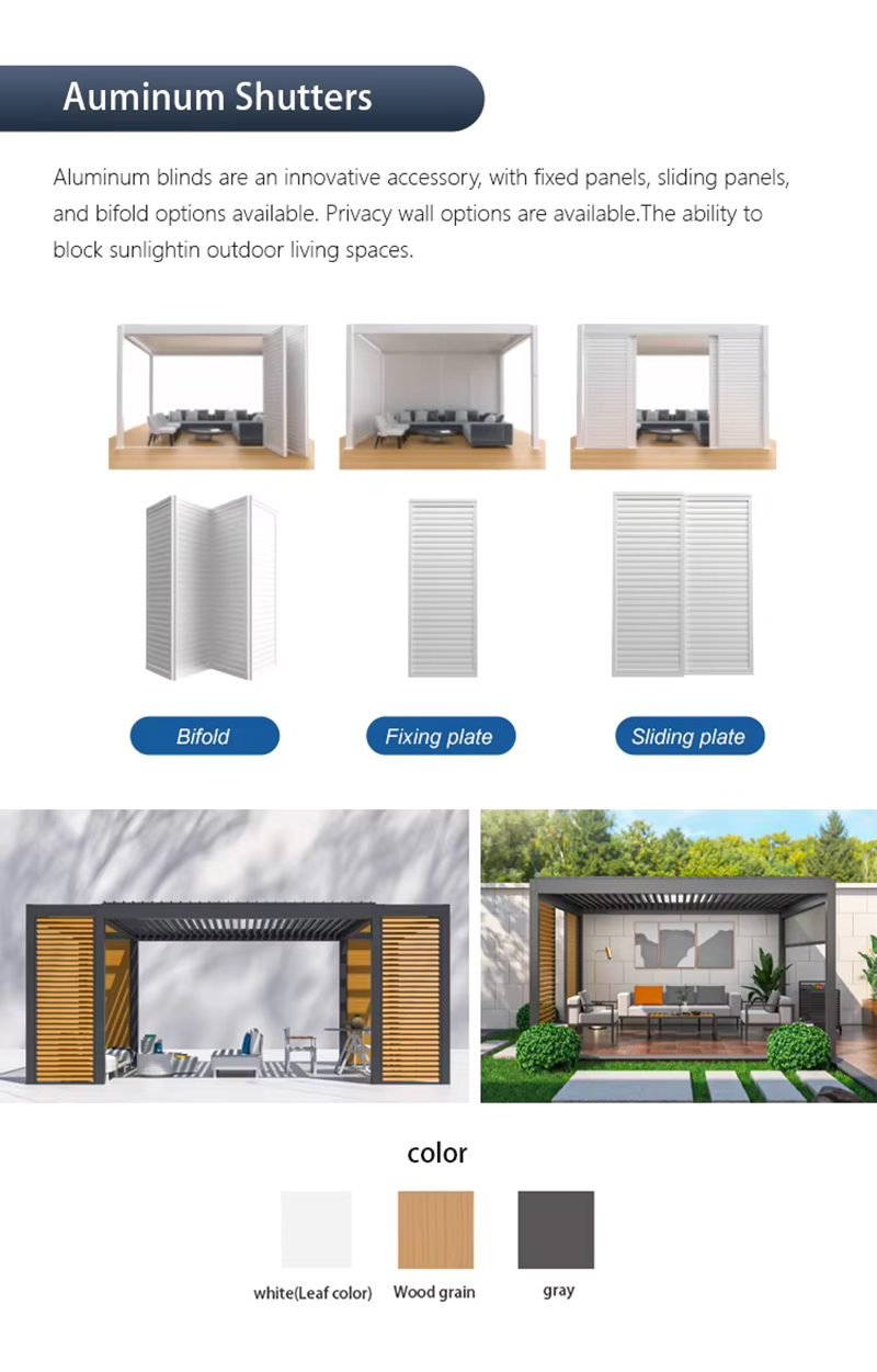 Modern Outdoor Louvered Roof Aluminium Pergola