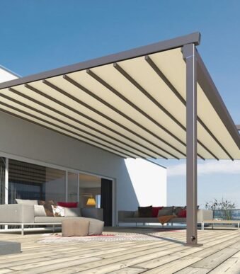 Pergola with Roof and Sides Awning