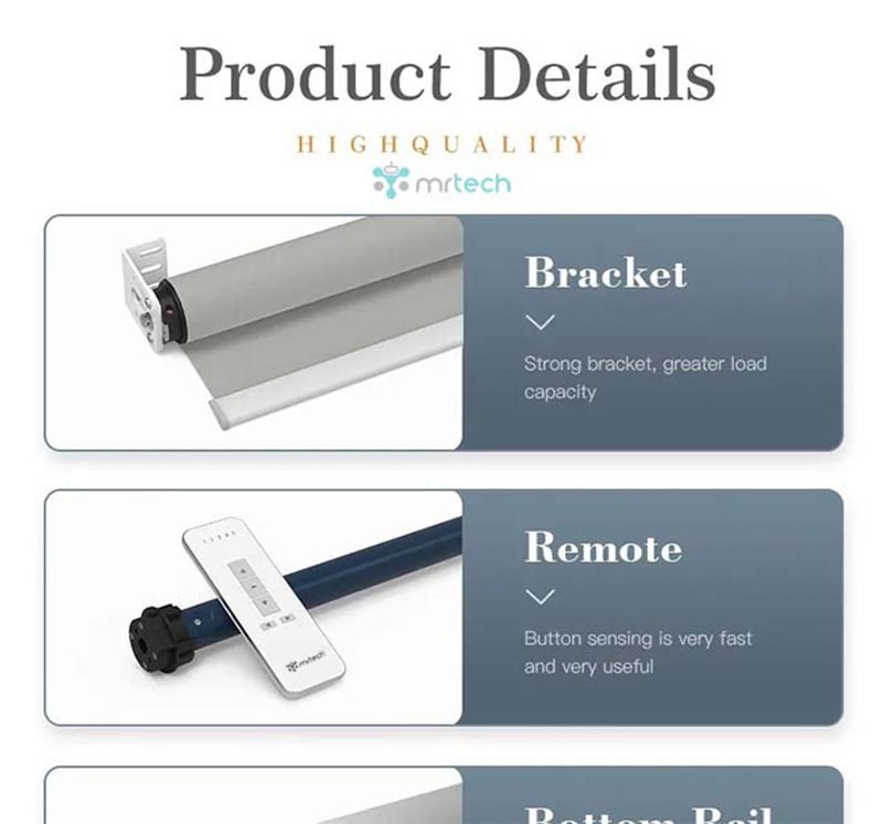 Wifi Tubular Motor with Roller Blinds for Windows