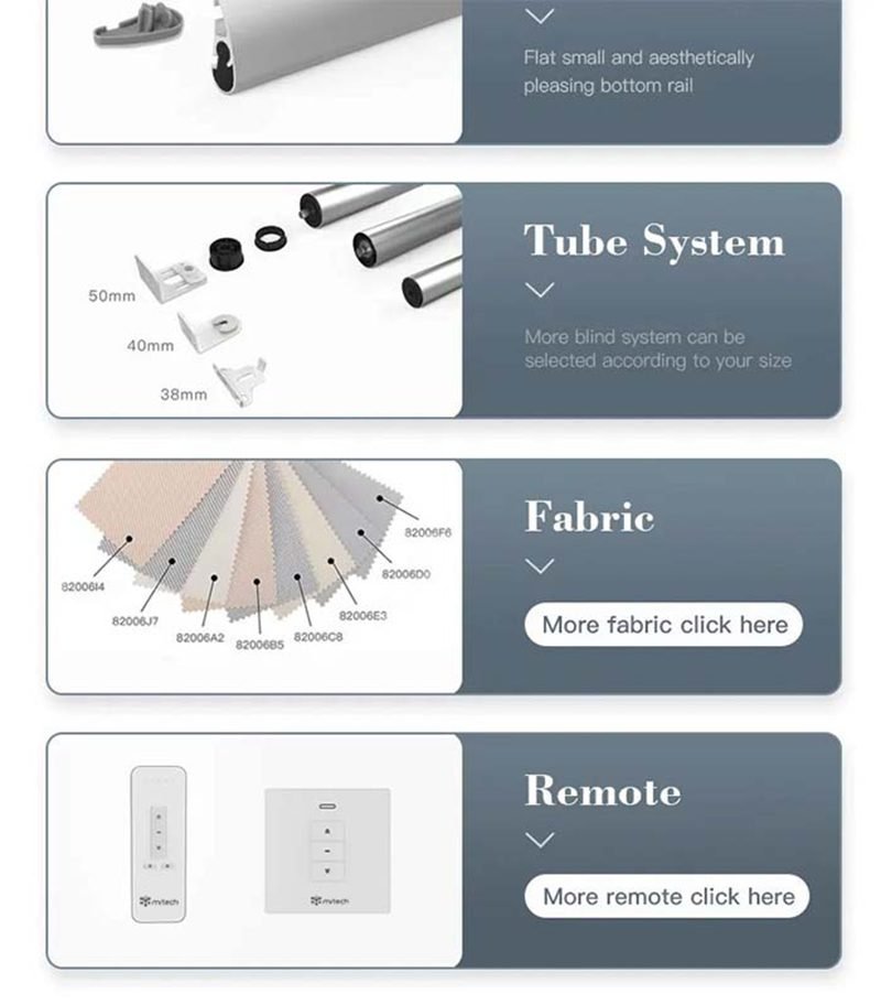 Wifi Tubular Motor with Roller Blinds for Windows