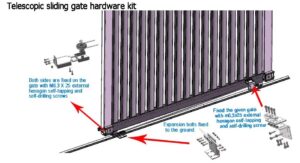 4m Telescopic Sliding Gate Hardware Complete Kit