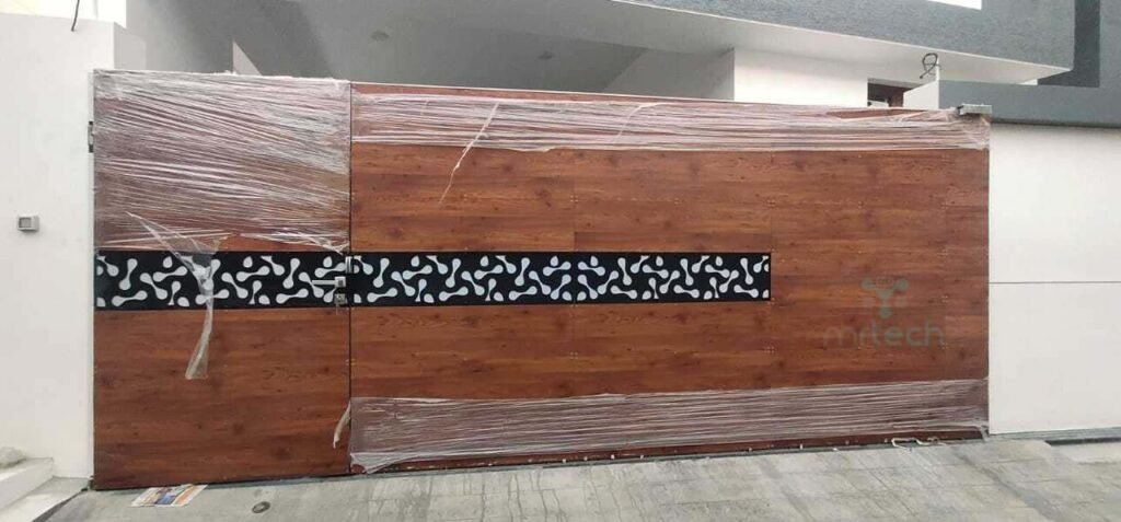 Iron Steel with HPL Sheet Sliding Gate