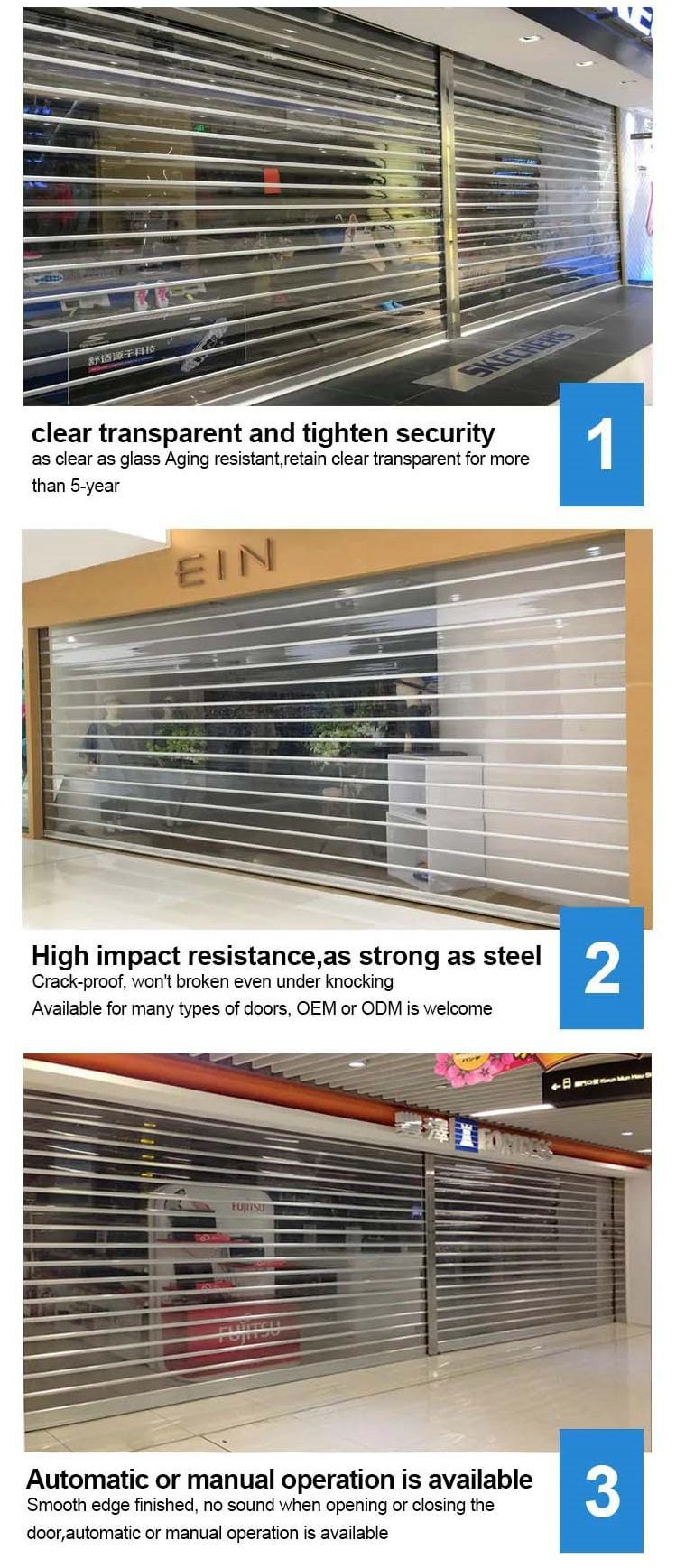 Transparent Roller Door