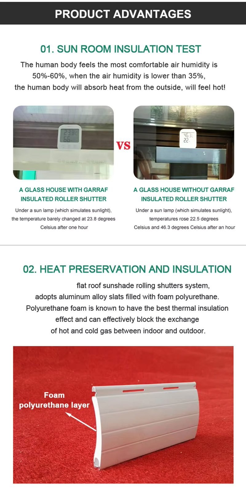 Outdoor Horizontal Shutter Blinds for Motorized