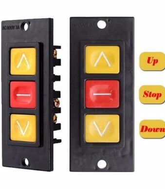 Generic Rolling Door Up Down Stop 3 Buttons Black Plastic Housing Push Button Switch