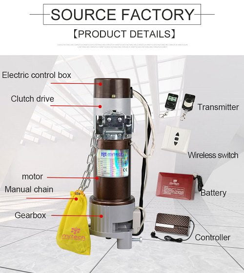 24v Roll-up 600 KG Side Shutter Door Motor parts detail