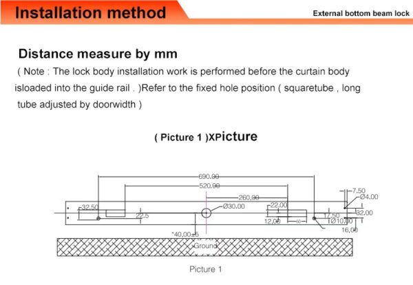 Automatic Electric Bottom Beam Locks for Roller Shutter