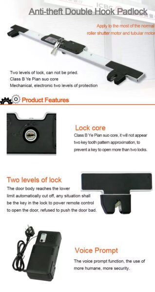 Automatic Electric Bottom Beam Locks for Roller Shutter