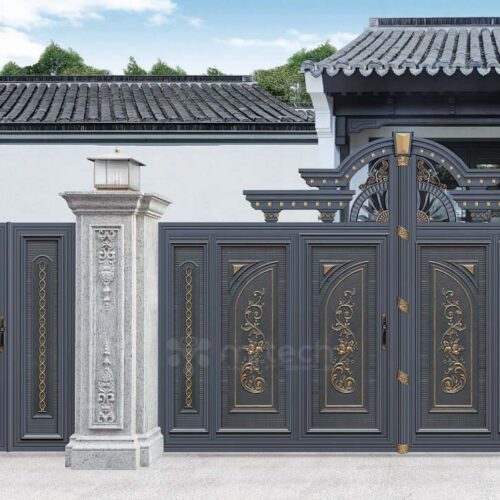 European Style Electric Garden Cast Aluminium Gates