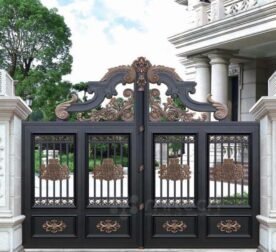 Golden Paint Outdoor Decoration Cast Aluminium Gates