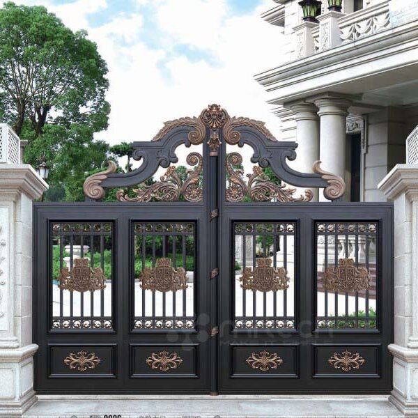Golden Paint Outdoor Decoration Cast Aluminium Gates