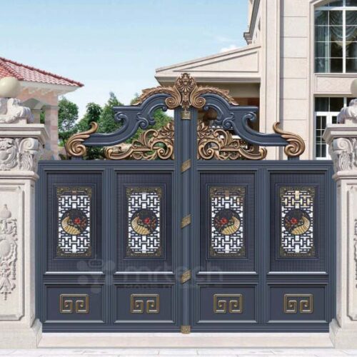 Golden Paint Outdoor Decoration Cast Aluminium Gates