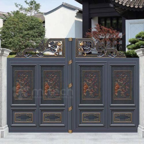 Rustproof Cast Aluminum Arched Courtyard Automatic Gate
