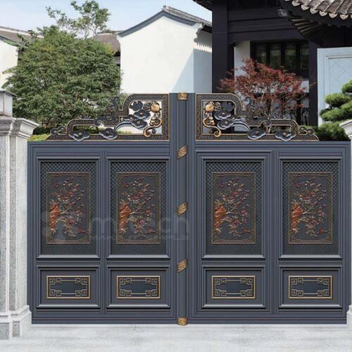 Rustproof Cast Aluminum Arched Courtyard Automatic Gate
