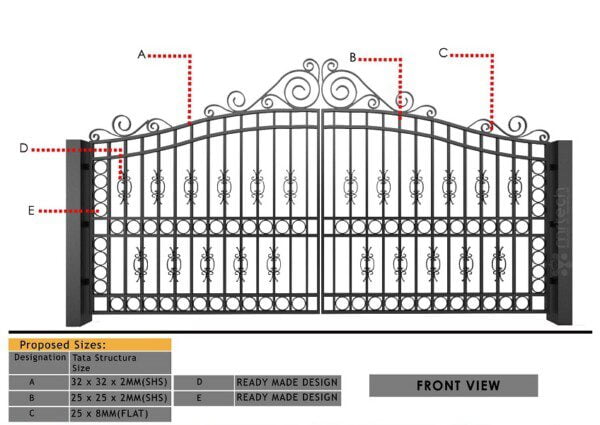 Latest Model Steel Pipe Gate for Villa
