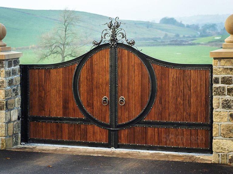 Luxury Wrought Iron Steel Security Entrance Gate For Villa