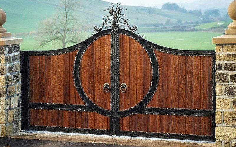 Luxury Wrought Iron Steel Security Entrance Gate for Villa