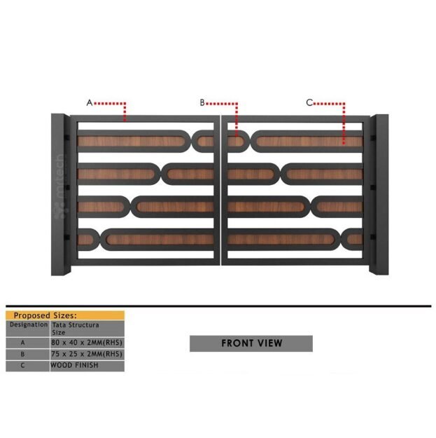 Modern Acp Sheet Iron and Steel Gate
