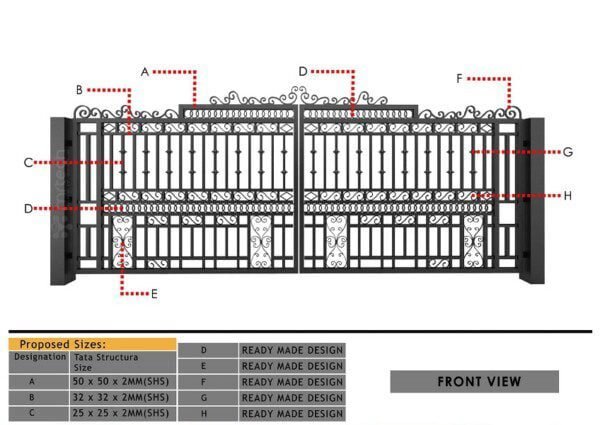 Modern Mild Steel MS Pipe Gate