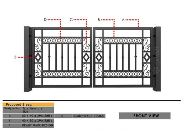 Modern Mild Steel MS Pipe Gate