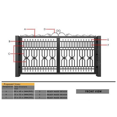 Modern Mild Steel MS Pipe Gate