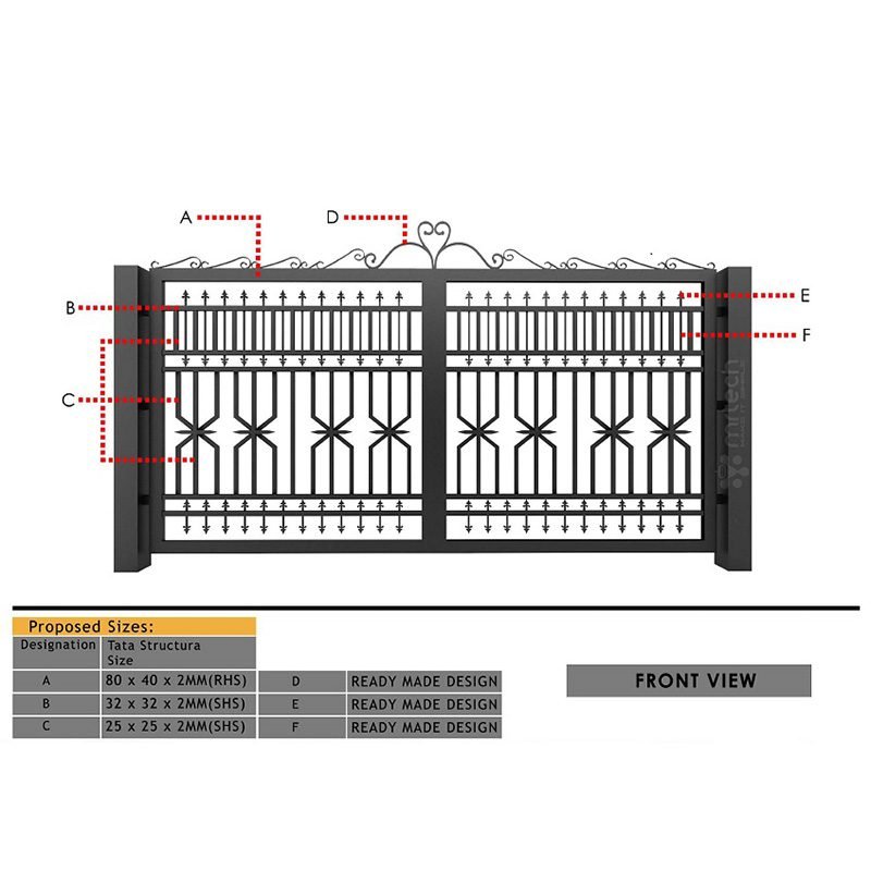 Modern Mild Steel MS Pipe Gate