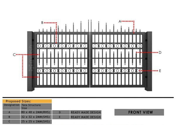 Modern Mild Steel MS Pipe Gate