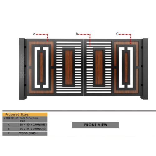 Modern Style HPL Sheet Gate Design