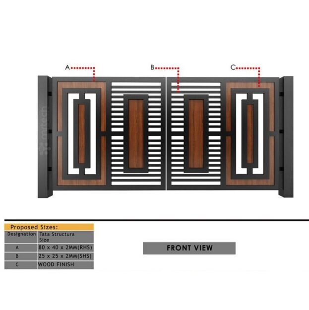 Modern Style HPL Sheet Gate Design