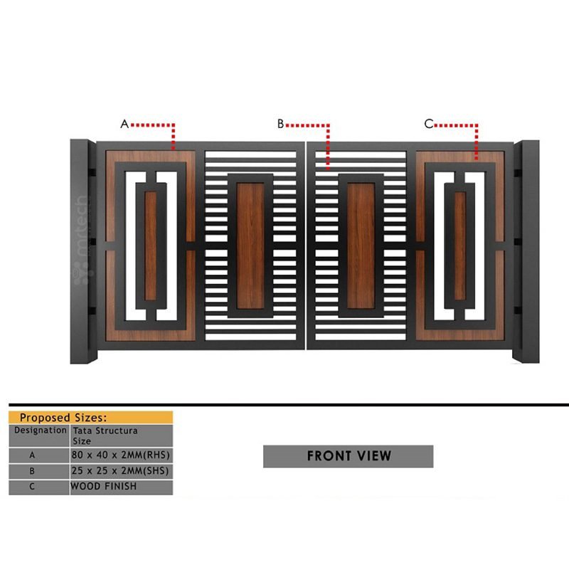 Modern Style HPL Sheet Gate Design