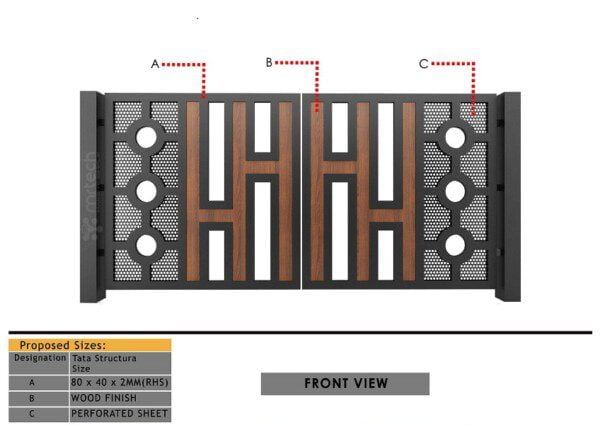 Modern Style HPL Sheet Gate Design
