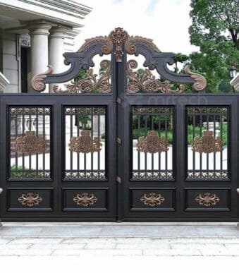 Outside Luxury Fancy Villas Aluminum Swing Gates Decorative Casting Aluminum Gate