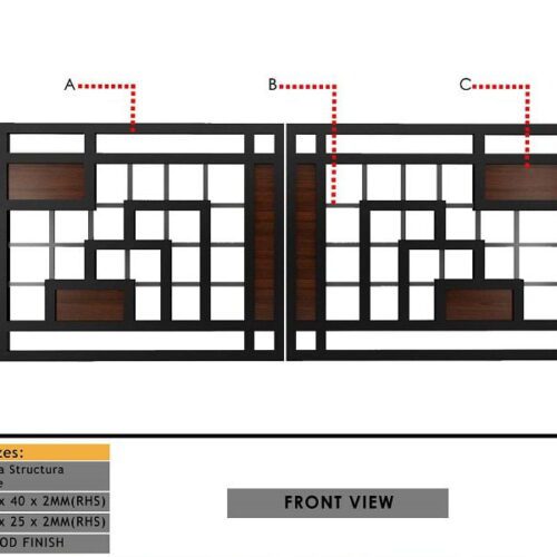Rectangular Mild Steel Pipes with HPL Sheet Gate