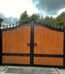 Secure Beautiful Steel Metal Art with Wood Outdoor Gate