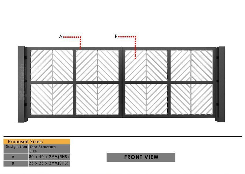 Modern Iron Steel Main Gate Simple Design