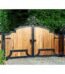 Wooden Gates with Wrought Iron Inserts for Home