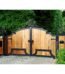 Wooden Gates with Wrought Iron Inserts for Home