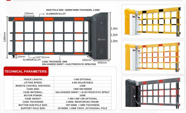 Dual Chassis Heavy Duty Airborne Boom Barrier Gate